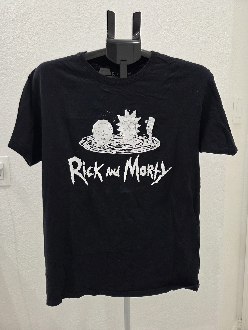 Rick and Morty Adult Swim Black Double Sided Graphic T-Shirt Size M
